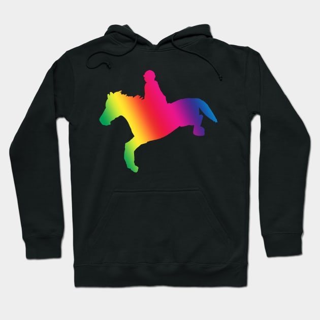 jumping horse rainbow Hoodie by Shyflyer